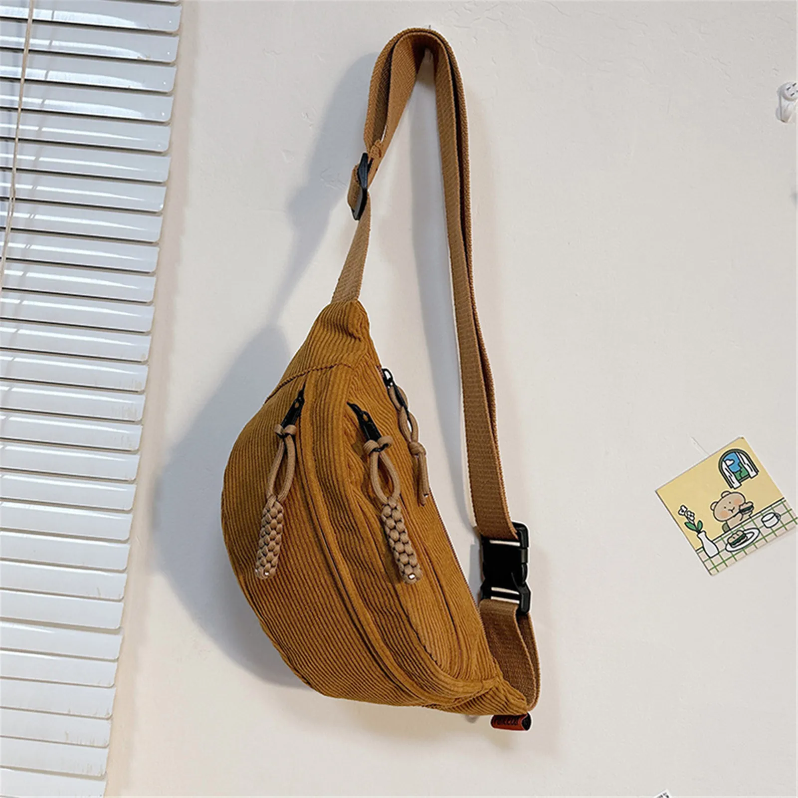 Fashion Fanny Pack Women Banana Fanny Pack Casual Corduroy Belt Bags For Women Hip Shoulder Crossbody Chest Bag - Image 7