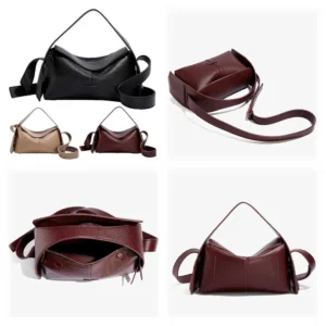 Shoulder Bags for Women PU Leather Horizontal Niche Crossbody Bag Large Capacity Casual Hobo Bag Solid Color Work Travel Purses