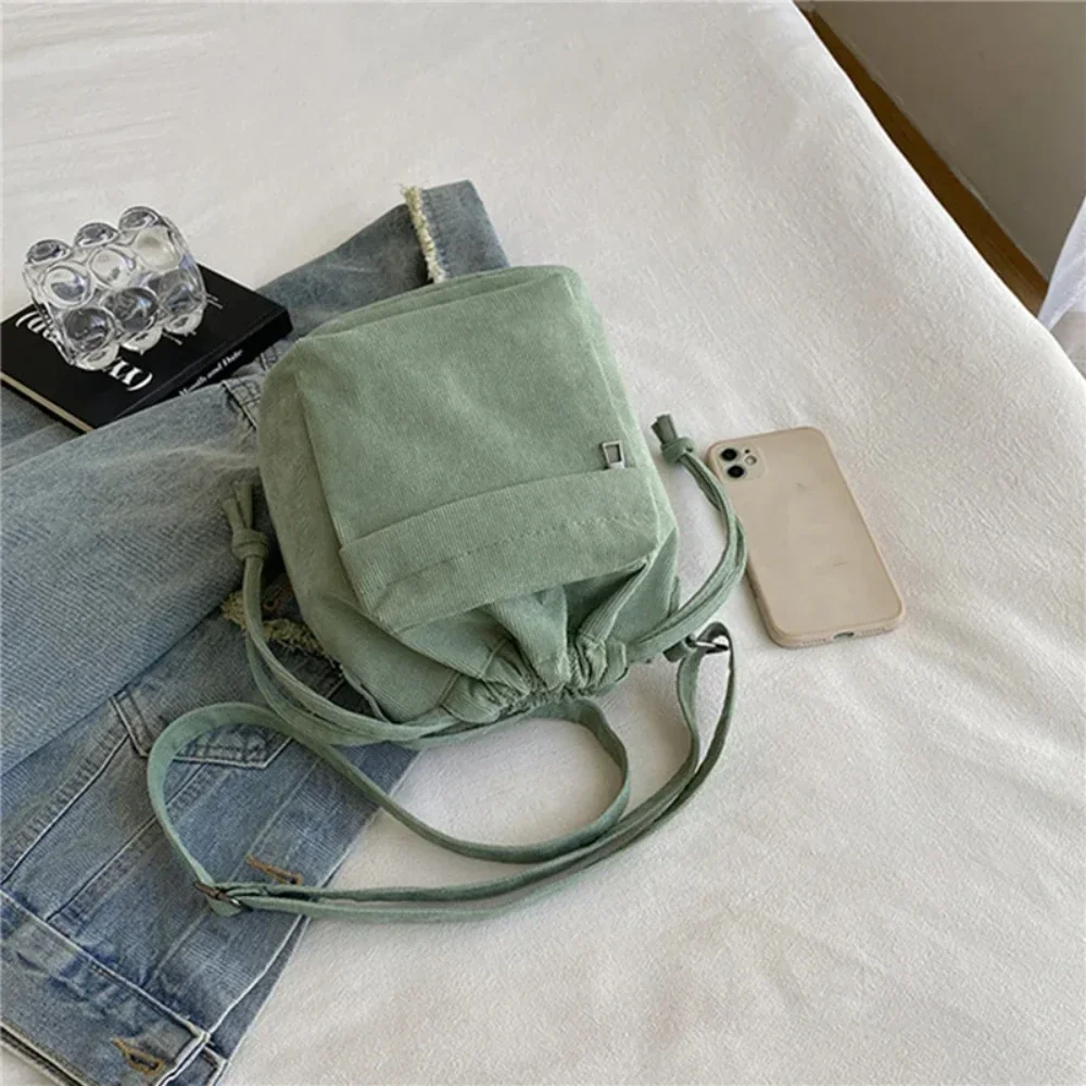 2025 New Women Bag Middle Shoulder Bag Korean Style Drawstring Bucket Bag Casual Light Youth Crossbody Bag Whole Sale - Image 3