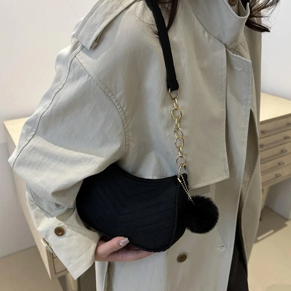 Mini Women Shoulder Bags Fashion Felt Women's Bag Design Advanced Underarm Handbags Mini Saddle Bag - Image 3