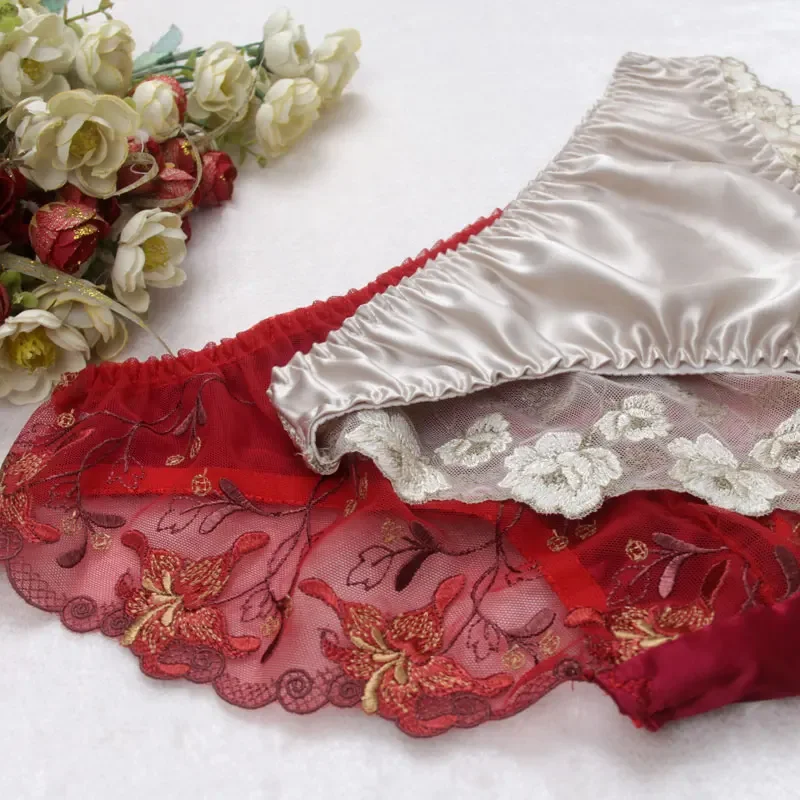 SILK women Sexy PANTIES 100% Natural silk Lace Beriefs Seamless Sexy underwear lingerie calcinha briefs underwear culotte 2018 - Image 2