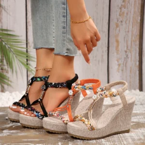 Women Wedges Sandals 2024 New Summer Fashion Designer Shoes for Women High Quality Platform Sandals Casual Outdoor Sandals Women