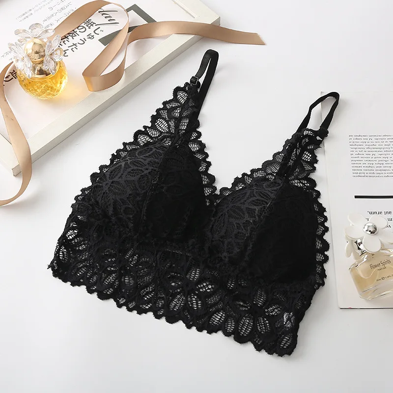 Lace Bralette Deep V-neck Bras For Women Push Up Bra Female Comfort Underwear Sexy Lingerie Padded Brassiere - Image 7