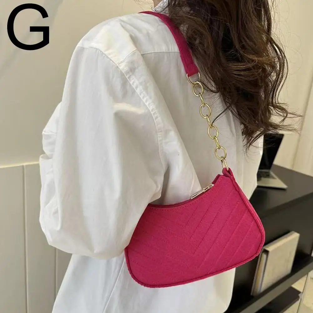 Mini Women Shoulder Bags Fashion Felt Women's Bag Design Advanced Underarm Handbags Mini Saddle Bag - Image 12
