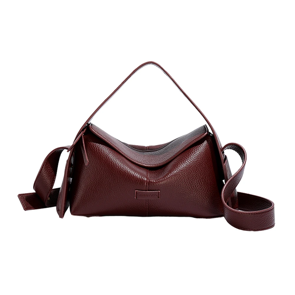 Shoulder Bags for Women PU Leather Horizontal Niche Crossbody Bag Large Capacity Casual Hobo Bag Solid Color Work Travel Purses - Image 2