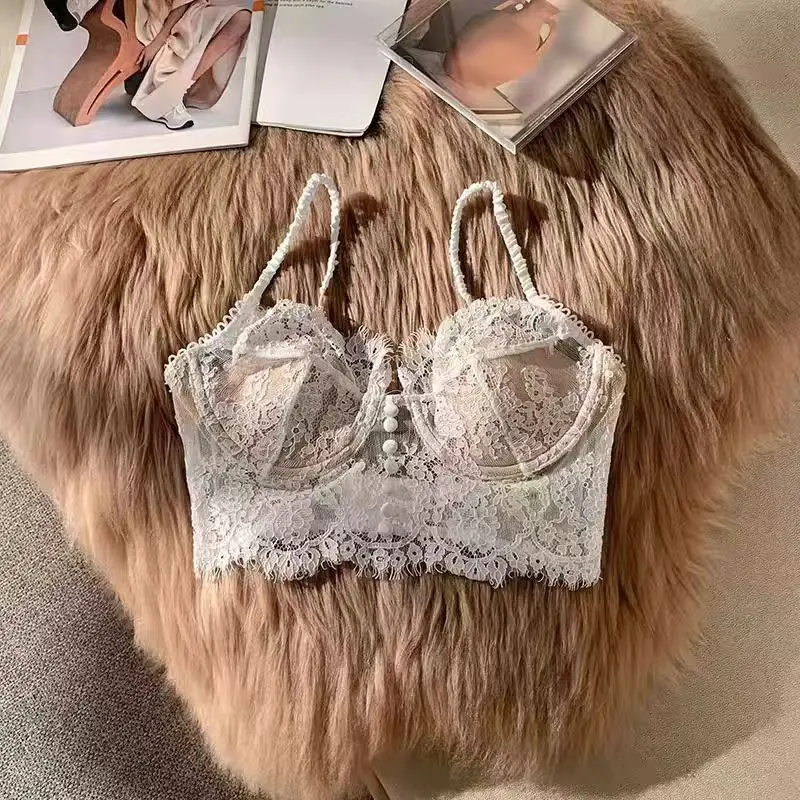 Lace Bralette Set French Triangle Bra Cotton Wireless Sleep Bra Feminine Comfort Bras Straps Sexy Comfortable Intimates - Image 7
