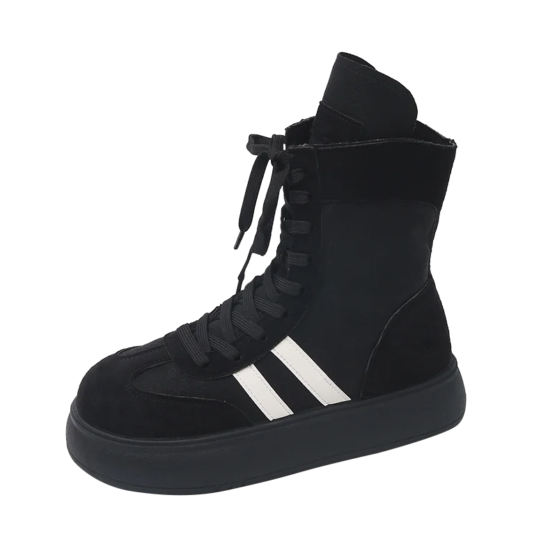 Sports and Leisure Shoes for Women 2025 New Fashionable High Top Shoes Flat Bottomed Lightweight and Comfortable Work Boots - Image 7