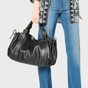 Women's Crossbody Simple Handbag Commuter Shoulder Boston Bag Stylish Versatile Work Bag Soft Polyester Interior