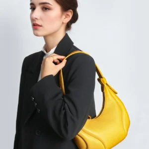 Hobo Women's Bag Fashion Single-Shoulder Underarm Bag 2025 Summer First-Layer Cowhide Commuter Horn-Shaped Bag Crossbody Genuine Leather Women's Bag