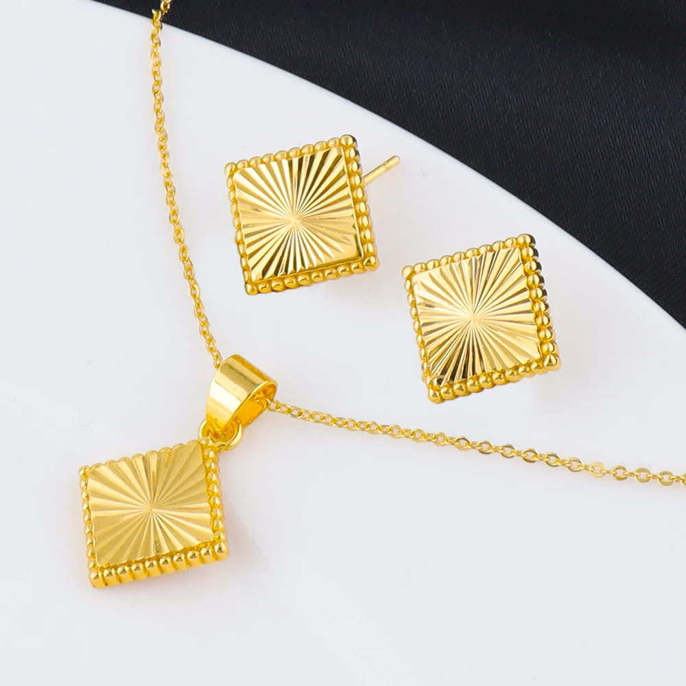 Costume Jewelry Set Gold Plated Earrings Necklace Set for Women Morocco America Dainty Classic Jewelry Set For Party Weddding - Image 4