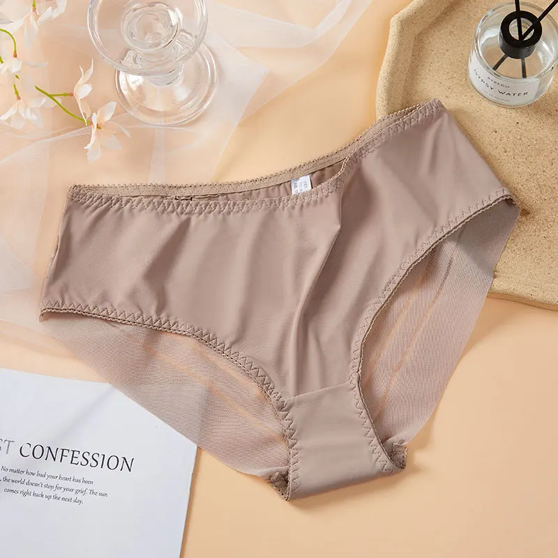 Women Mid Waist Panties Sexy Transparent Elastic Underwear Ladies Seamless Thin Briefs Female Breathable Mesh Lingerie Briefs - Image 10