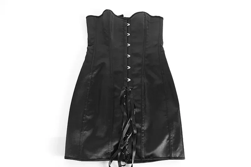 Women Overbust Corset Satin Lace Up Long Torso Bustier Top Sexy Waist Slimming Body Shaper Gothic Corsetto Plus Size Korsett - Image 6