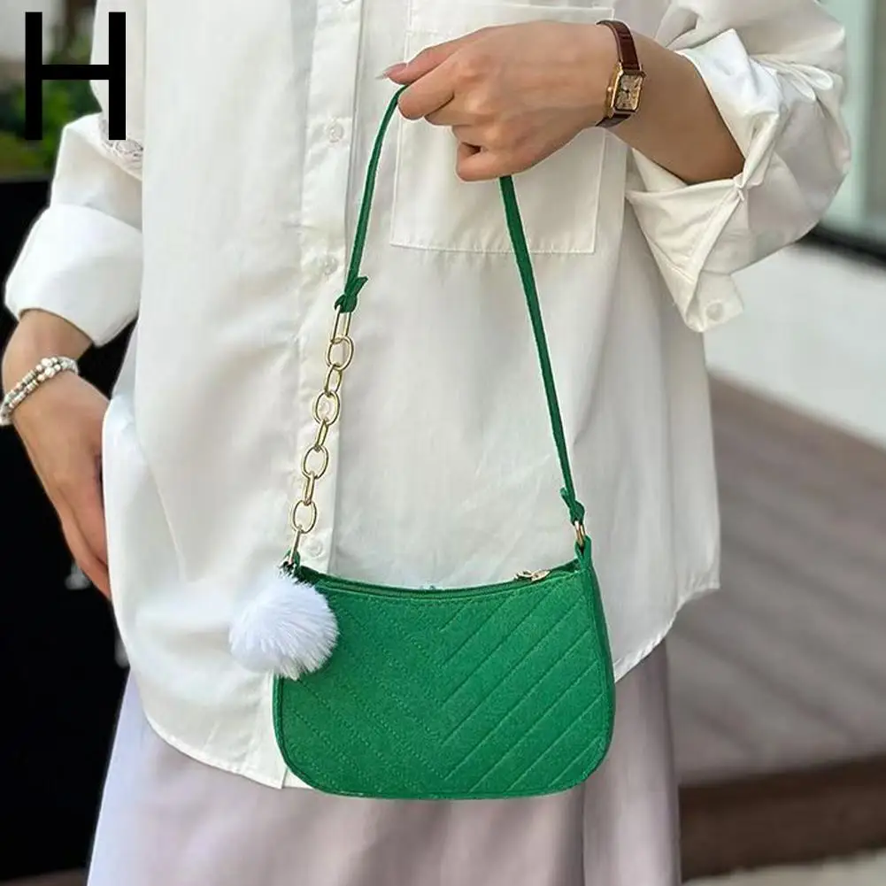 Mini Women Shoulder Bags Fashion Felt Women's Bag Design Advanced Underarm Handbags Mini Saddle Bag - Image 15