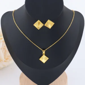 Costume Jewelry Set Gold Plated Earrings Necklace Set for Women Morocco America Dainty Classic Jewelry Set For Party Weddding