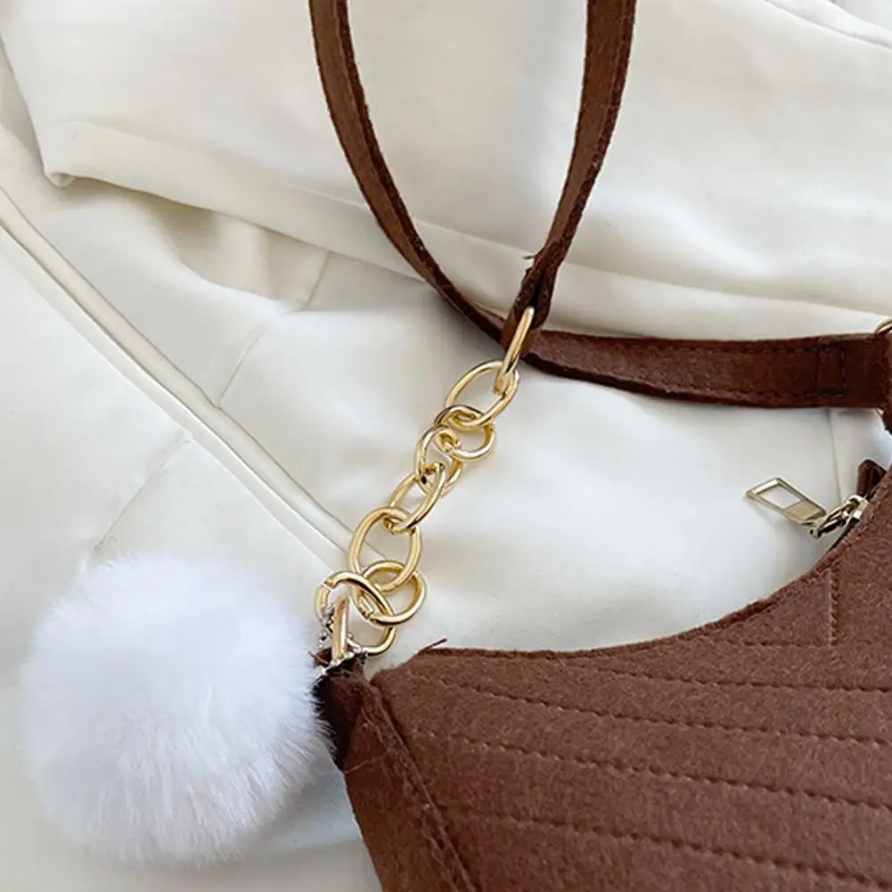 Mini Women Shoulder Bags Fashion Felt Women's Bag Design Advanced Underarm Handbags Mini Saddle Bag - Image 6