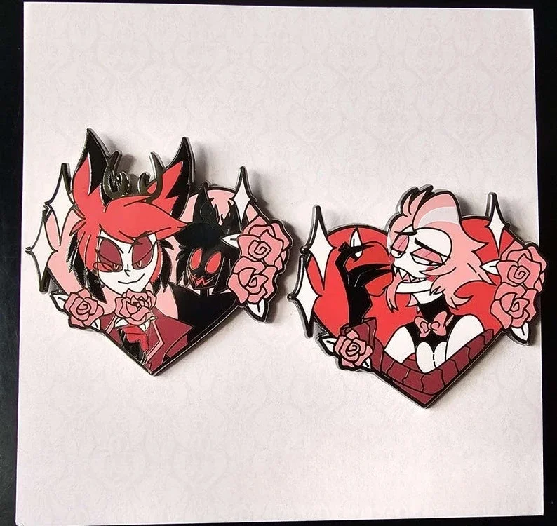 Alastor Valentine Heart Enamel Pin