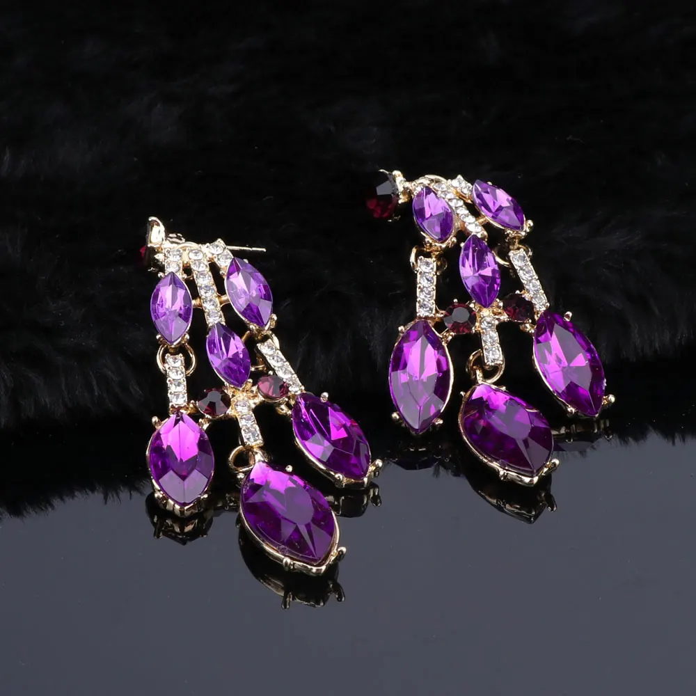 Crystal Bridal Jewelry Sets Wedding Party Costume Accessory Indian Necklace Earrings Set for Bride GorgeousJewellery Sets Women - Image 4