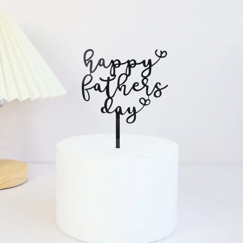 2023 New Father's Day Birthday Cake Topper Black Beer Super Dad Acrylic Cake Toppers Gift Father's Day Party Dessert Decoration - Image 21