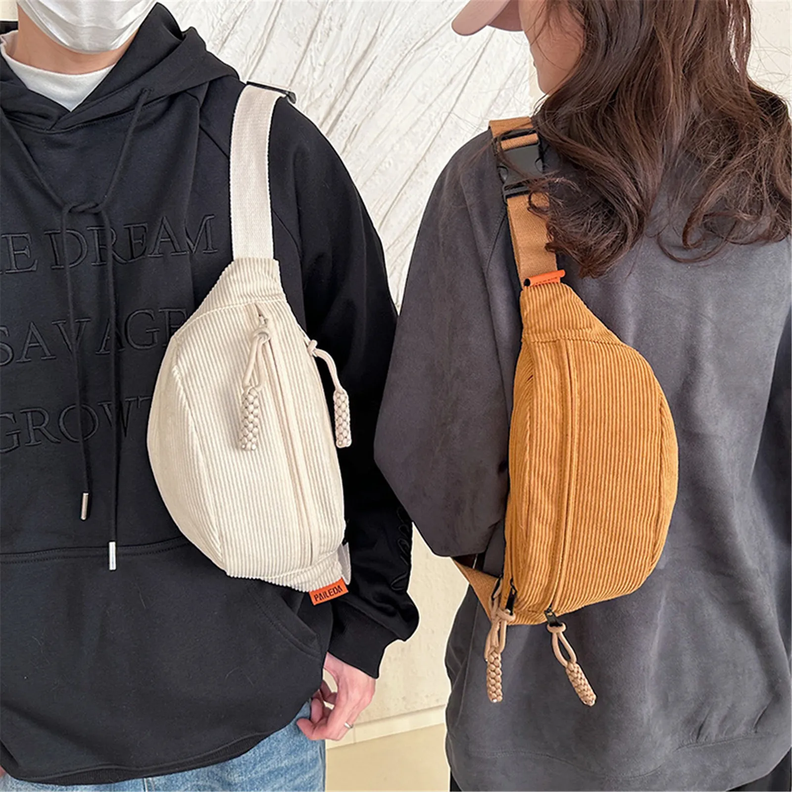 Fashion Fanny Pack Women Banana Fanny Pack Casual Corduroy Belt Bags For Women Hip Shoulder Crossbody Chest Bag - Image 2