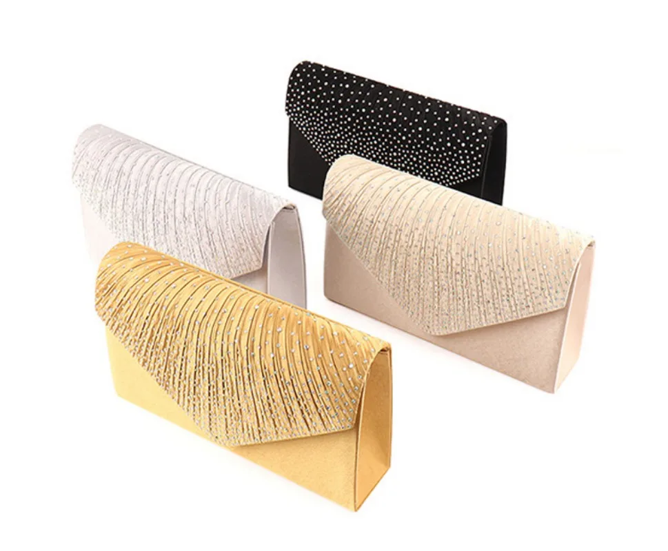 Evening Clutch Bag for Women - Wedding Party Shoulder Messenger Handbag Fashionable Shiny Crossbody Women's Bag - Image 2