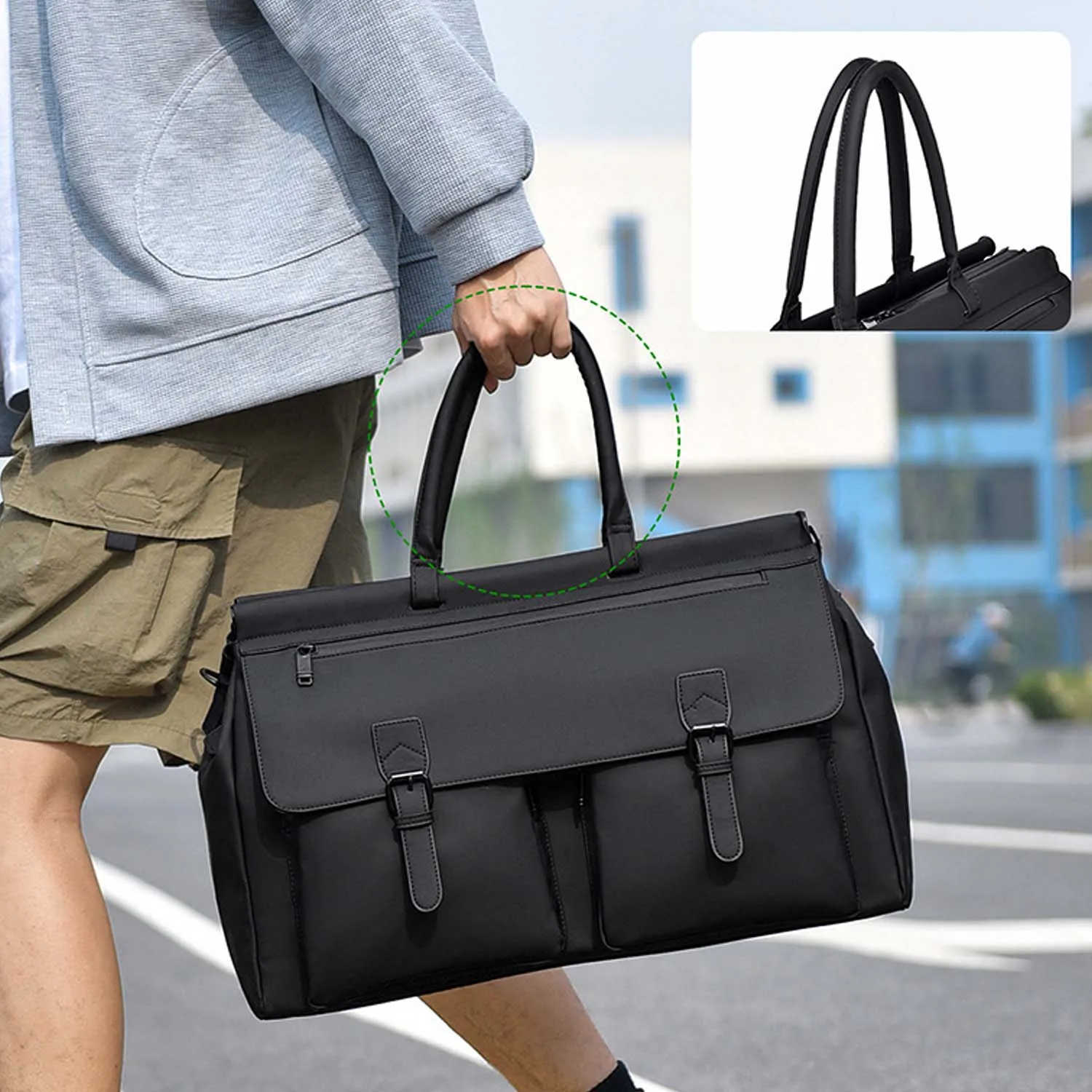 Men's Work Bag,Large Capacity Commuter Bag with Separate Wet/Dry Compartment,Multi-Purpose Travel Duffel for Gym Business Trips - Image 4