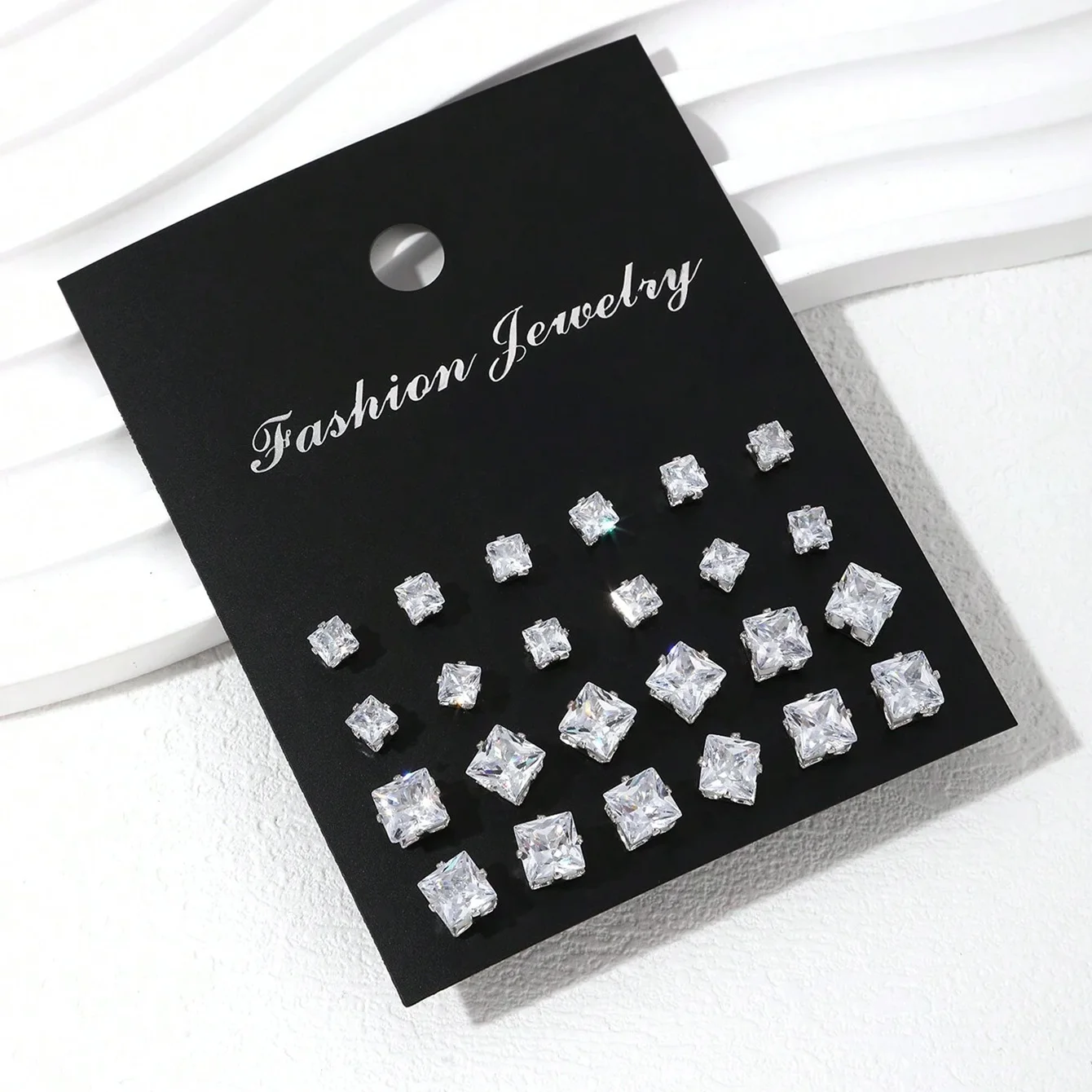 12 Pairs Of Luxurious, Simple, Shiny, And Caring Zirconia Decorative Earrings Are Suitable For Gifts To Parties,And Couples - Image 3