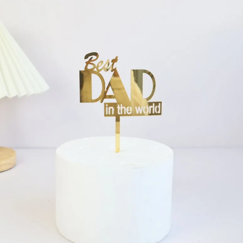2023 New Father's Day Birthday Cake Topper Black Beer Super Dad Acrylic Cake Toppers Gift Father's Day Party Dessert Decoration - Image 13