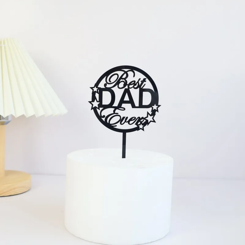 2023 New Father's Day Birthday Cake Topper Black Beer Super Dad Acrylic Cake Toppers Gift Father's Day Party Dessert Decoration - Image 9