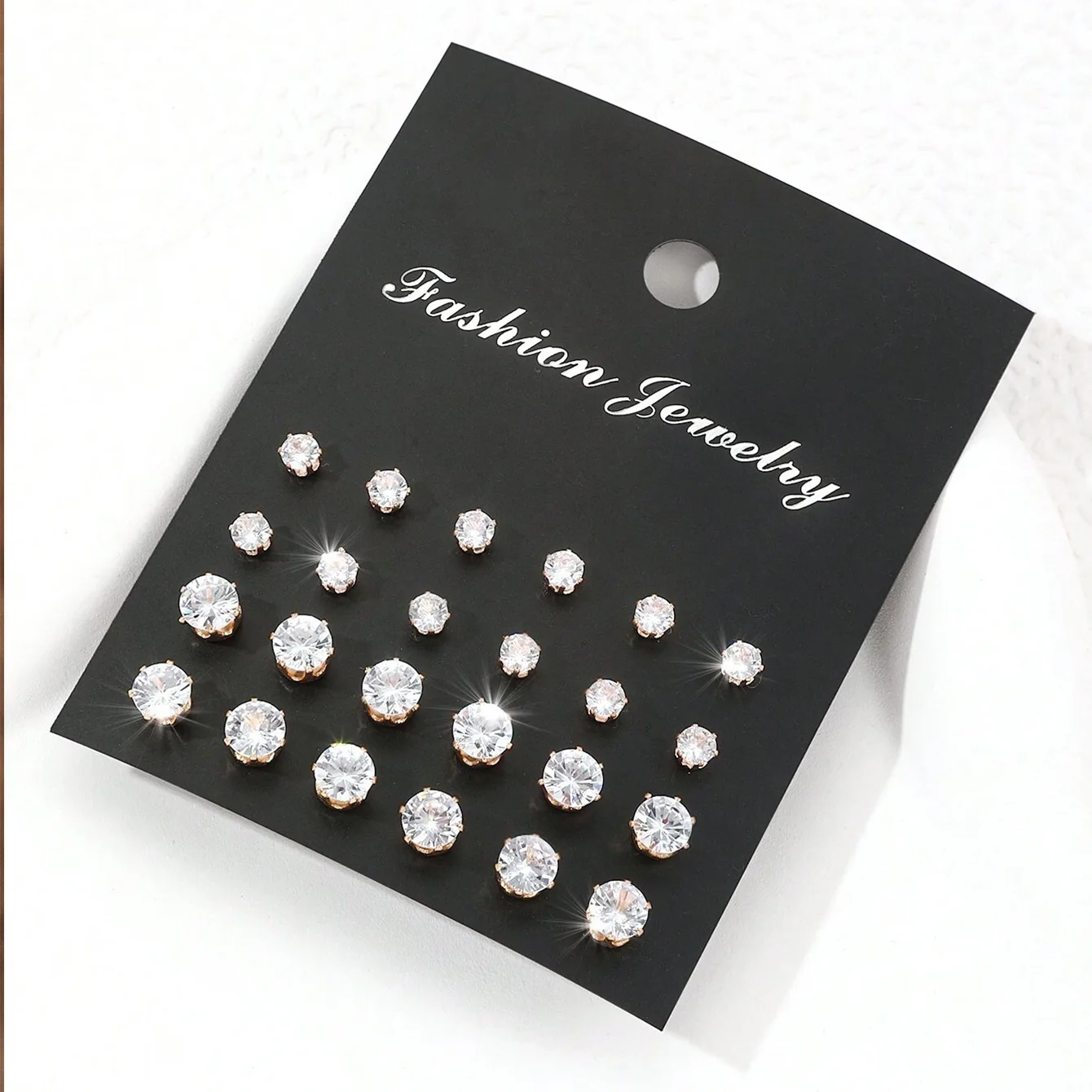 12 Pairs Of Luxurious, Simple, Shiny, And Caring Zirconia Decorative Earrings Are Suitable For Gifts To Parties,And Couples - Image 6