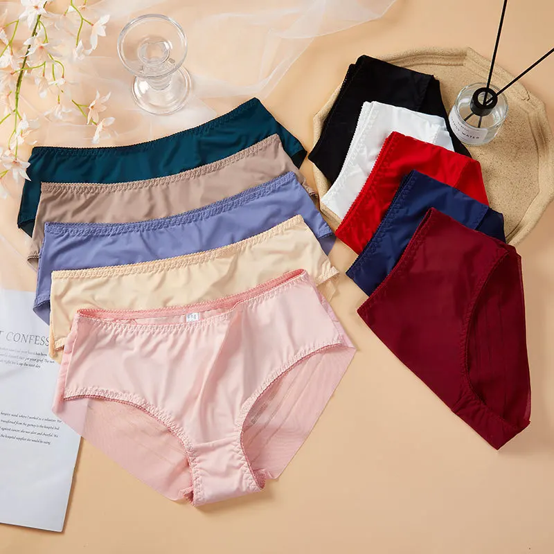 Women Mid Waist Panties Sexy Transparent Elastic Underwear Ladies Seamless Thin Briefs Female Breathable Mesh Lingerie Briefs - Image 6