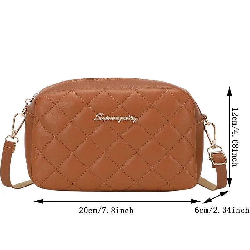 Small Messenger Bag For Women Trend Lingge Embroidery Camera Female Shoulder Bags Fashion Chain Ladies Crossbody Purse 2024 - Image 6