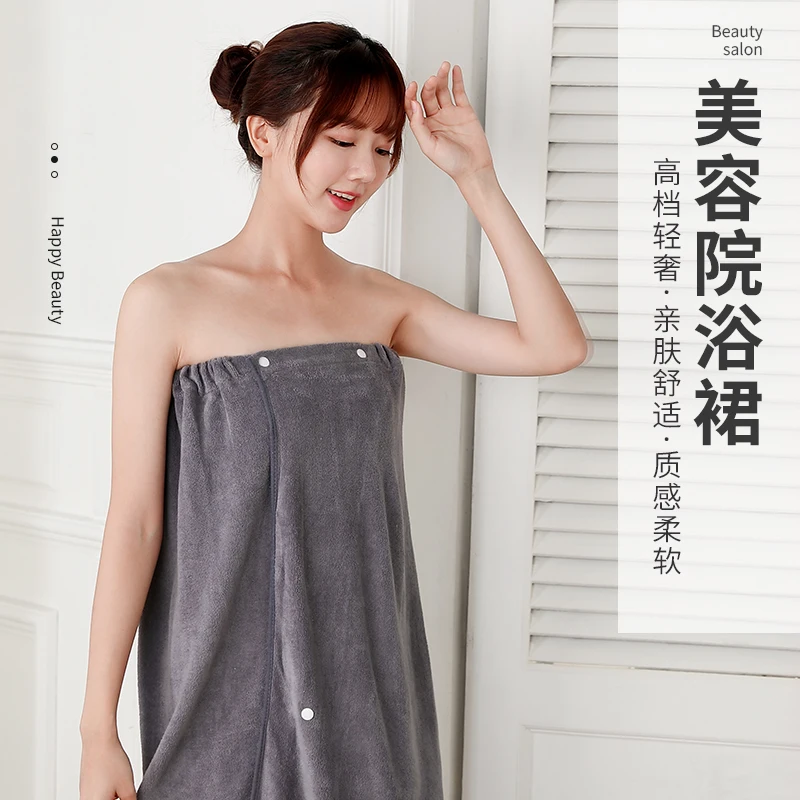 Wearable Microfiber Bathrobe Woman Shower Soft Bath Towel Adults for Home Beauty Salon Sweat Suit Sauna Towels Bathroom - Image 2