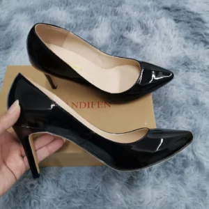 Women Pumps OL High Heels Sexy 9cm Pointed Toe Stilettos Female Pumps Sexy Ladies Red Wedding Shoes Black Office Heel Plus Size