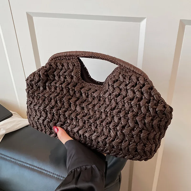 New summer beach bag for women clutch bag luxury designer straw bags tote handbag fashion woven rattan bags female travel purse - Image 7