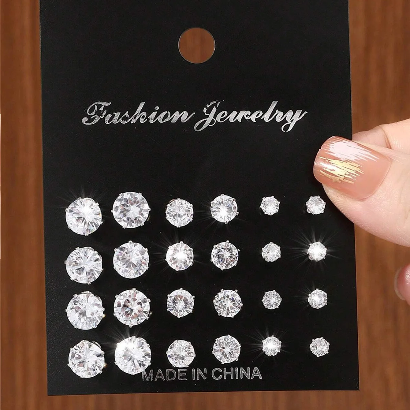 12 Pairs Of Luxurious, Simple, Shiny, And Caring Zirconia Decorative Earrings Are Suitable For Gifts To Parties,And Couples - Image 2
