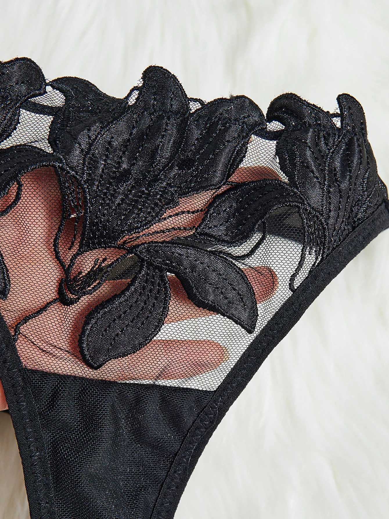 Floral Valentine Charming Brief Panty Underwear Sexy Nighty Fancy V Underwear Brief Set for Lady - Image 6
