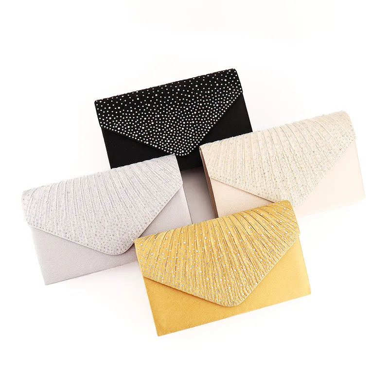 Evening Clutch Bag for Women - Wedding Party Shoulder Messenger Handbag Fashionable Shiny Crossbody Women's Bag