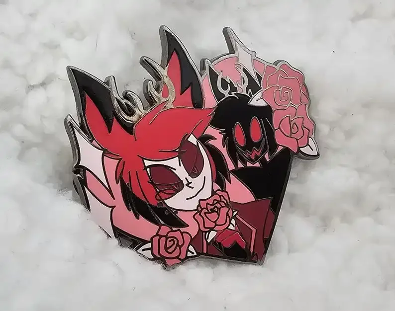 Alastor Valentine Heart Enamel Pin - Image 2
