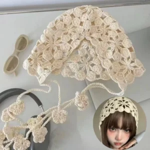 Knitted Hats Handmade Hollowed Knit Cap Literary Fisherman's Hat Crocheted Hat Ethnic Baotou Cap Cotton Pullover Hat Breathable