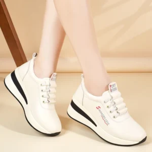 Women's Platform Wedge Sneakers,Comfortable Height Increasing Walking Shoes,Non-Slip Casual Fashion Shoes for Daily Wear, Office