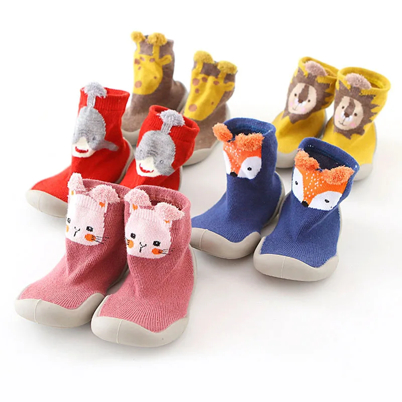 Baby Shoes Toddler First Walkers Infant Boys Girls Kids Rubber Soft Non-Slip Sole Floor Barefoot Casual Shoes Knit Booties - Image 3