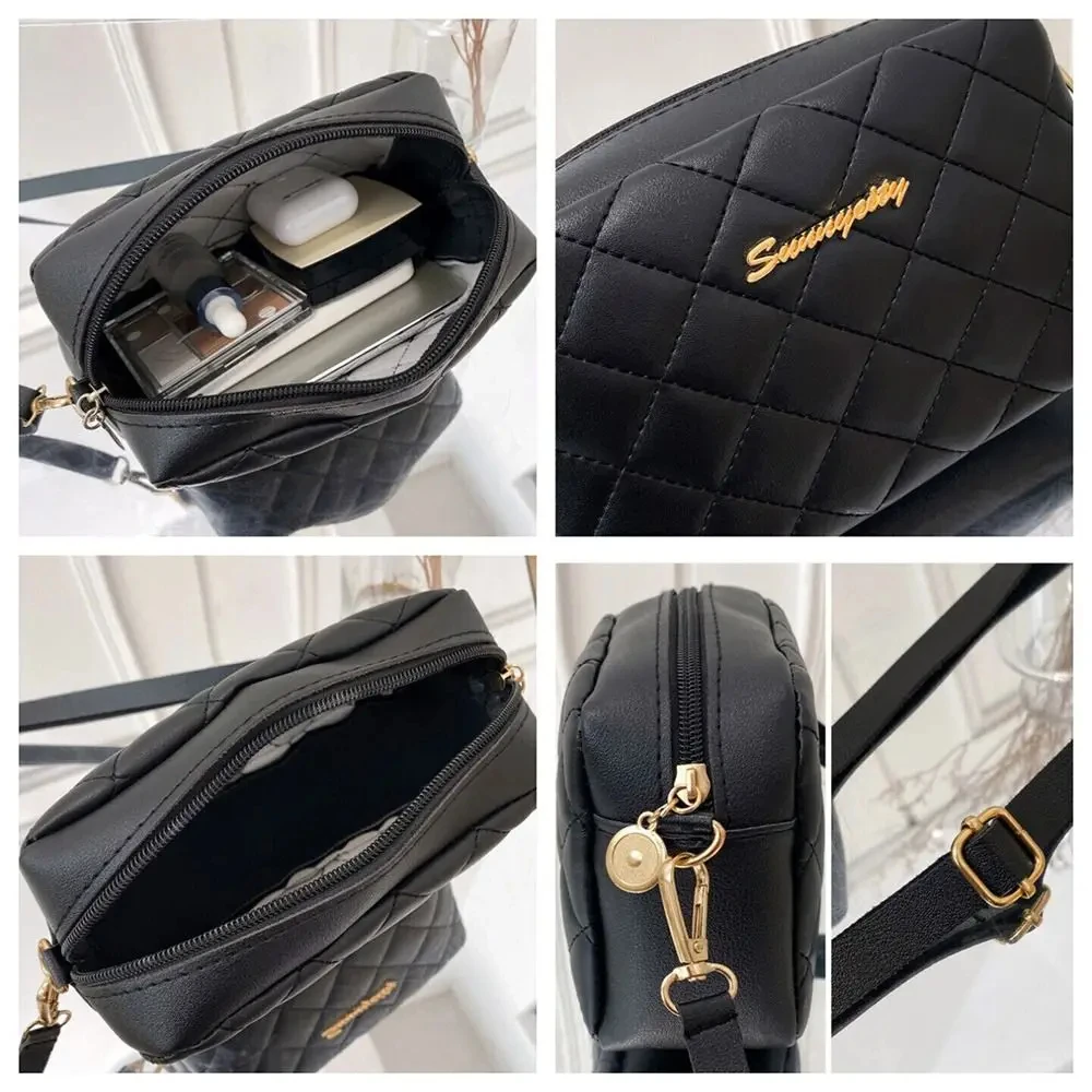 Small Messenger Bag For Women Trend Lingge Embroidery Camera Female Shoulder Bags Fashion Chain Ladies Crossbody Purse 2024 - Image 5