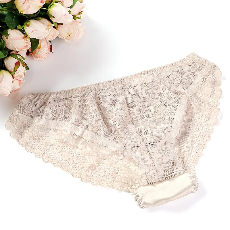 SILK women Sexy PANTIES 100% Natural silk Lace Beriefs Seamless Sexy underwear lingerie calcinha briefs underwear culotte 2018 - Image 11