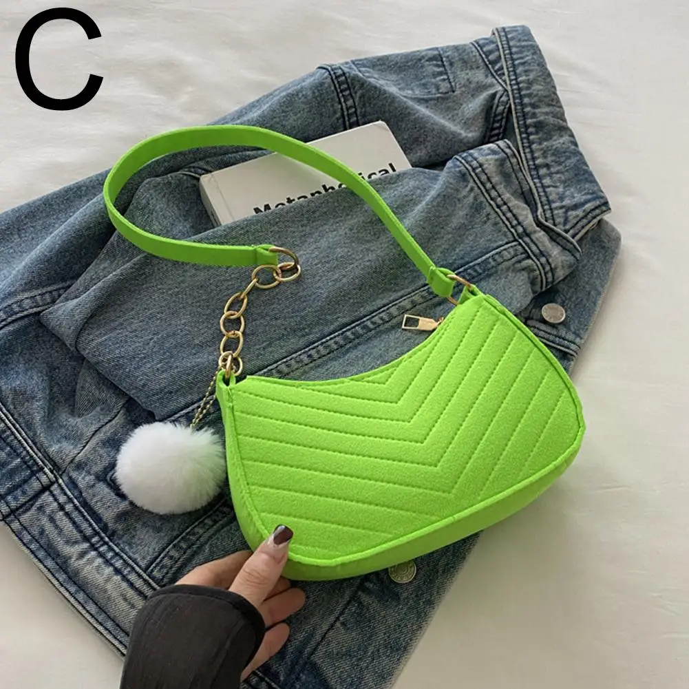Mini Women Shoulder Bags Fashion Felt Women's Bag Design Advanced Underarm Handbags Mini Saddle Bag - Image 8