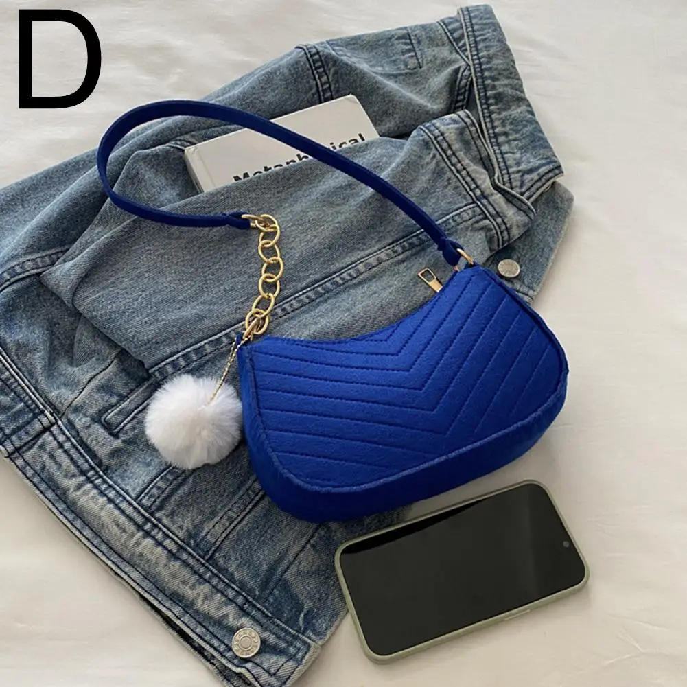 Mini Women Shoulder Bags Fashion Felt Women's Bag Design Advanced Underarm Handbags Mini Saddle Bag - Image 11