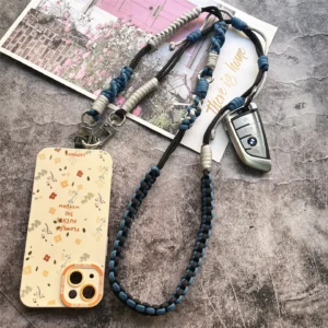 Phone Chain Handmade Cellphone Accessories Removable Laces for Keys DIY Hand Knitting Shoulder Strap Smartphone Premium Lanyard