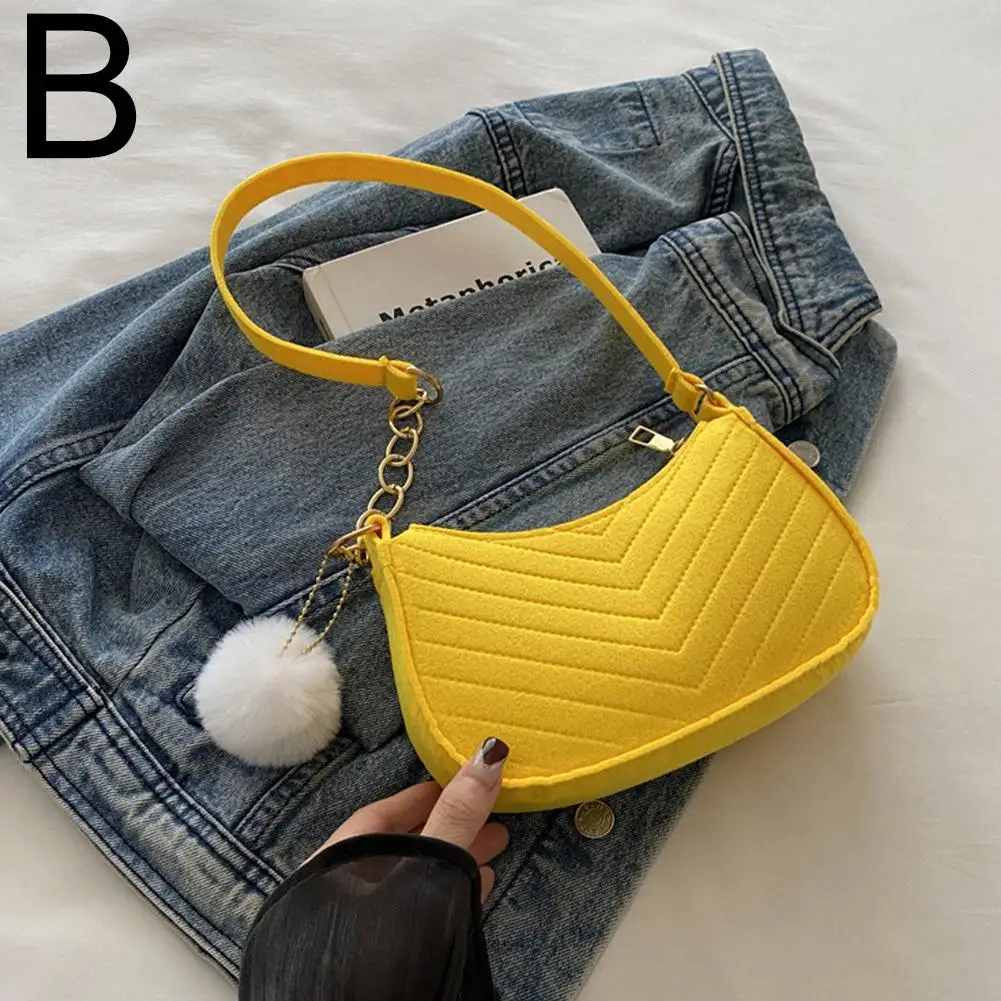 Mini Women Shoulder Bags Fashion Felt Women's Bag Design Advanced Underarm Handbags Mini Saddle Bag - Image 9