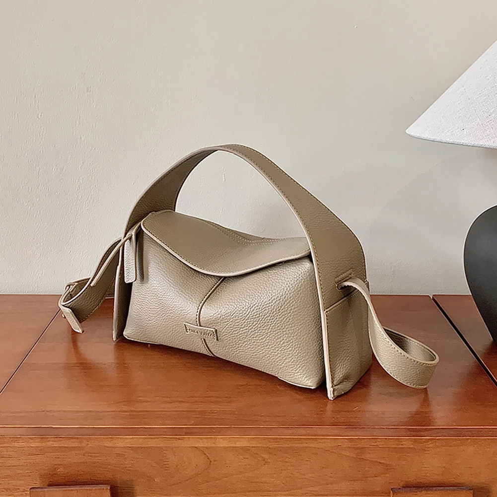 Shoulder Bags for Women PU Leather Horizontal Niche Crossbody Bag Large Capacity Casual Hobo Bag Solid Color Work Travel Purses - Image 7
