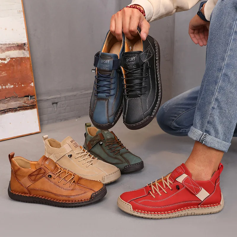 Boots Mid Top for Women British Style Retro Anti Slip Workwear Shoes Handmade Leather Loafers Casual Soft Soled Women Nude Boots - Image 3