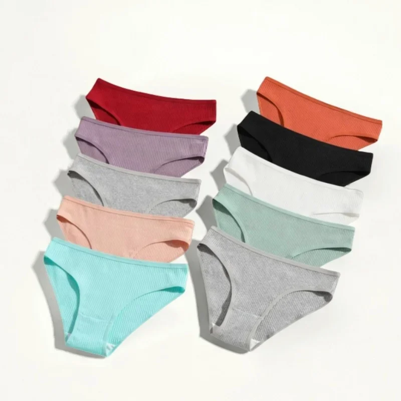 Cotton Women's Panties Fashion Striped Breathable Underwear Female Simple Comfortable Briefs Sports Intimate Lingerie